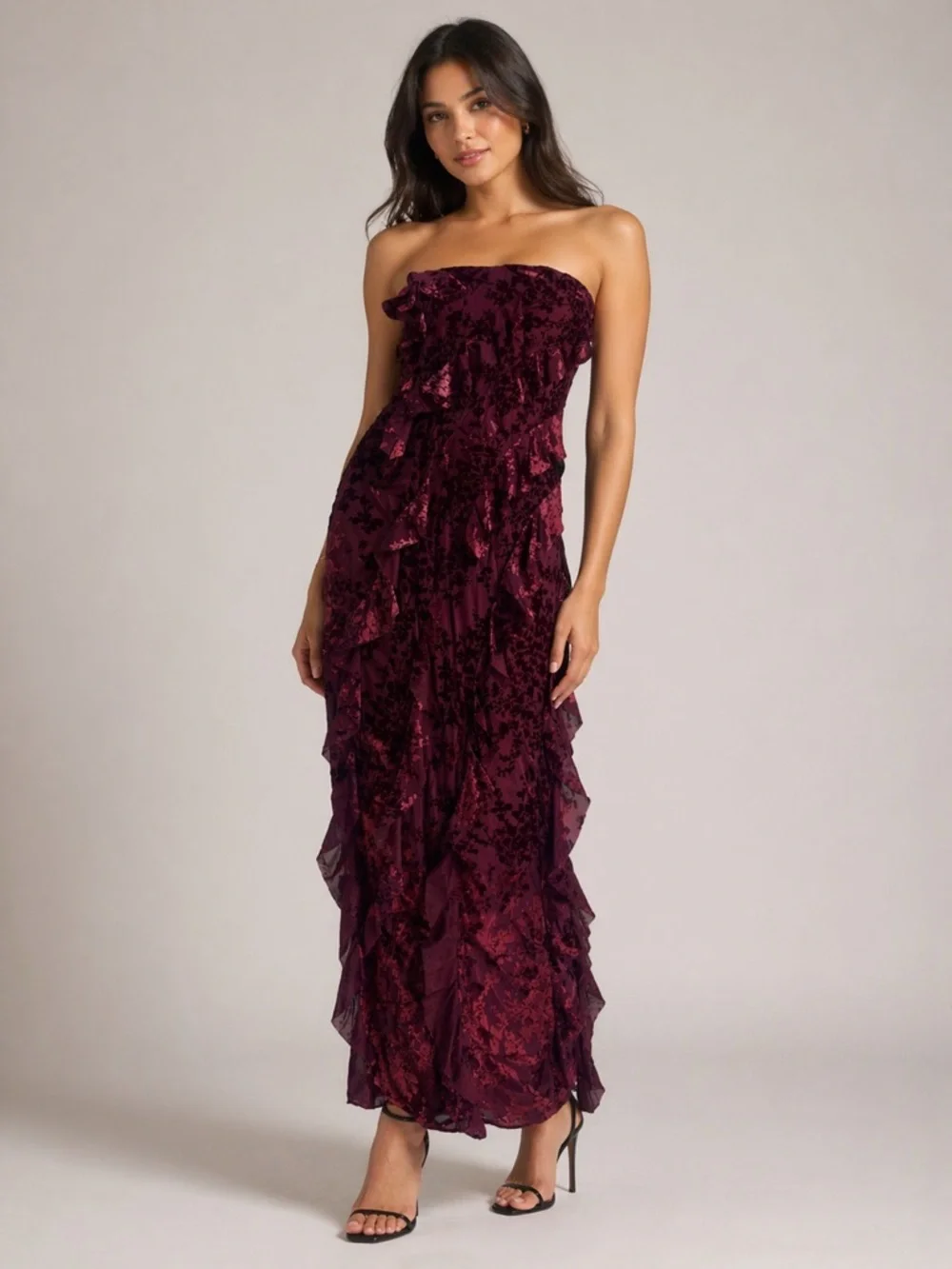 akira burgundy dress AKIRA Ari Tulle High Low Dress | Burgundy